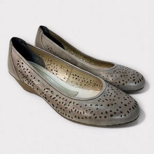Reiker Antistress Connie Wedge Shoes Grey Leather Women EU 37 US 6 - 6.5 Comfort